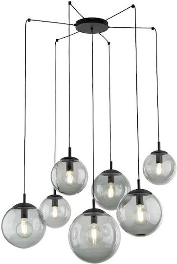 TK Lighting Κρεμαστό Φωτιστικό Ασημί για 7 Λαμπτήρες E27