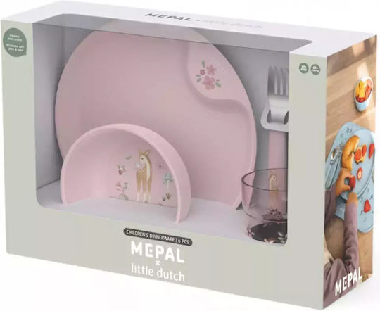 Little Dutch Feeding Set Mio Garden Friends made of Plastic Pink 2pcs