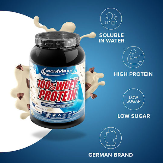 IronMaxx 100% Whey Πρωτεΐνη Ορού Γάλακτος με Γεύση Stracciatella 900gr
