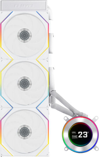 Lian Li Hydroshift II LCD-C 360TL Охлаждане AIO CPU с 3 вентилатора 120mm и RGB осветление бяла