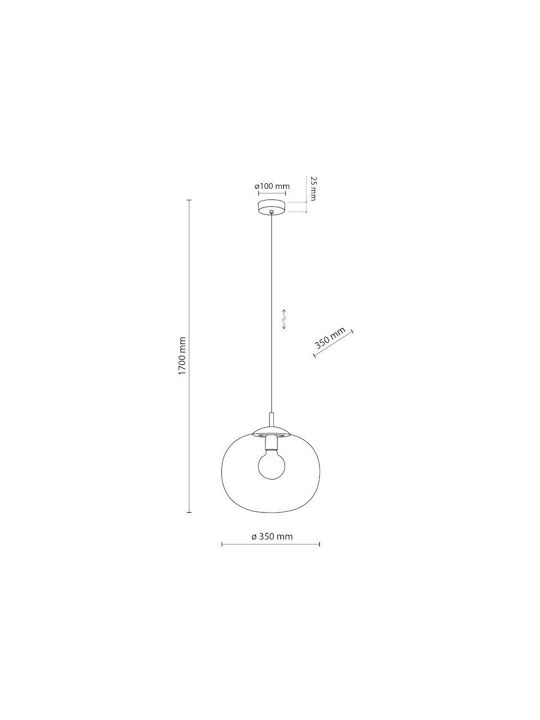 TK Lighting Κρεμαστό Φωτιστικό Γκρι με Ντουί E27