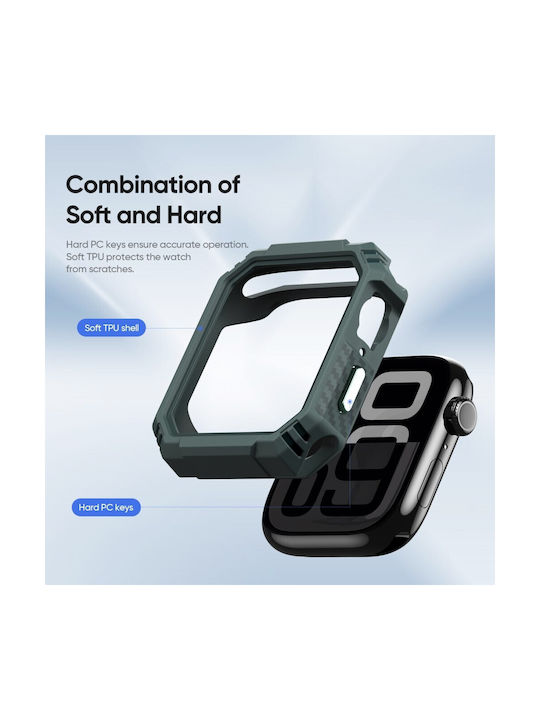 Apple Watch Series 7 8 9 45mm Dux Ducis Damo Series Θήκη Green