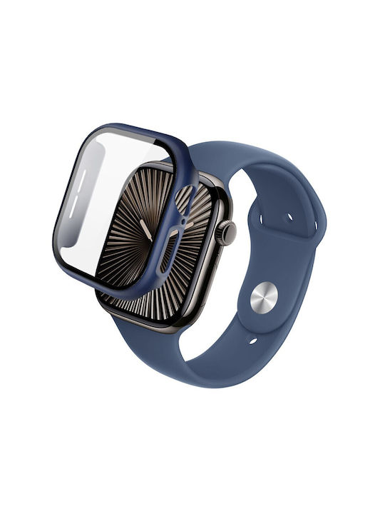 Apple Watch Serie 10/46mm Imak Tragbare Hülle Schutzfolie Blau