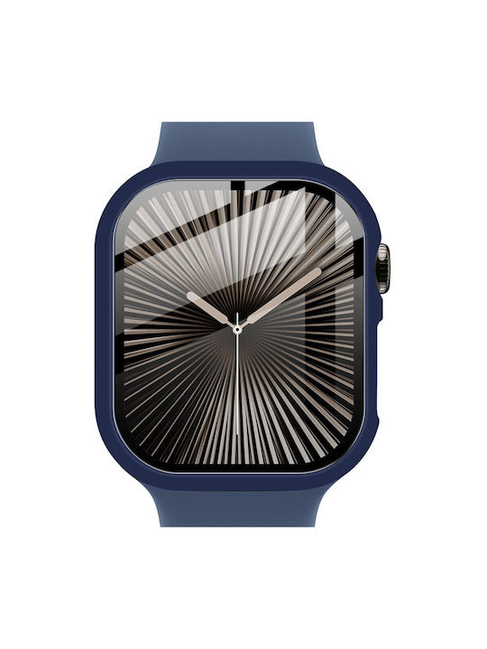 Apple Watch Serie 10/46mm Imak Tragbare Hülle Schutzfolie Blau