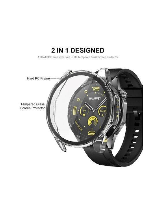 Huawei Watch GT 4 46mm Enkay Tragbare Hülle Displayschutz Dunkelgrün