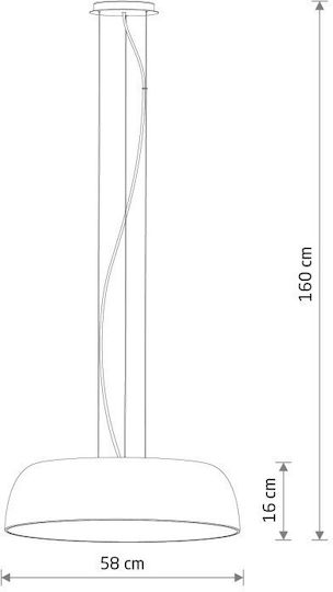 Nowodvorski Κρεμαστό Φωτιστικό Μαύρο LED 58x160εκ.