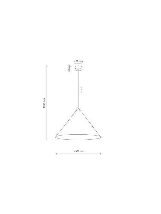 TK Lighting Висящо Осветително Тяло Черен с Цокъл E27 50x50x170см.