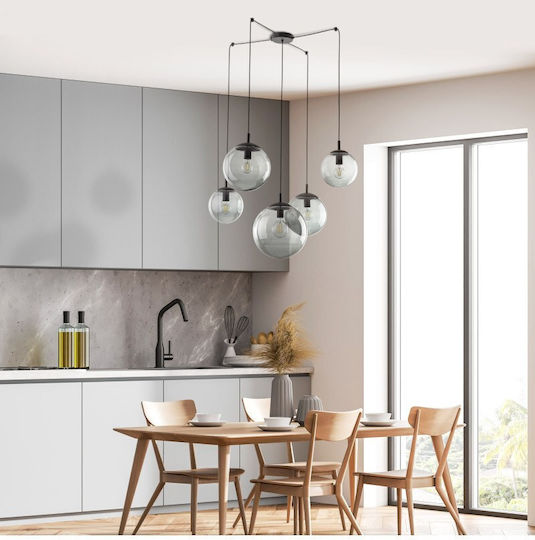 TK Lighting Κρεμαστό Φωτιστικό Λευκό για 5 Λαμπτήρες E27