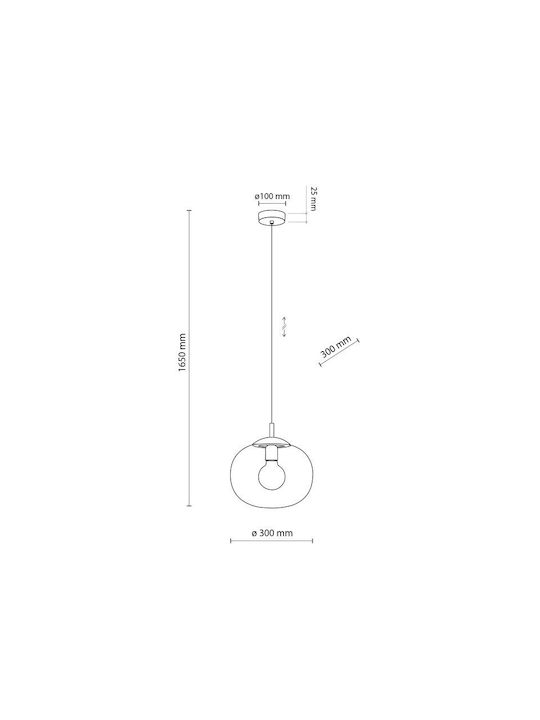 TK Lighting Κρεμαστό Φωτιστικό Γκρι με Ντουί E27