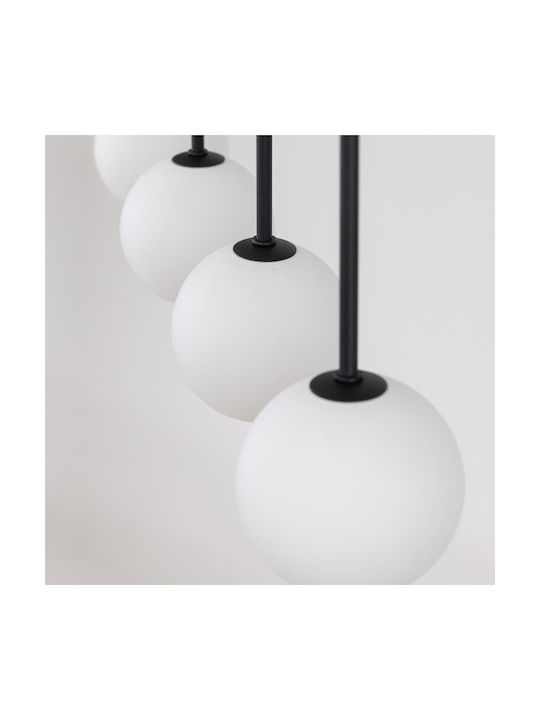 TK Lighting Martin Κρεμαστό Φωτιστικό Μαύρο Ράγα για 4 Λαμπτήρες G9 78x140εκ.