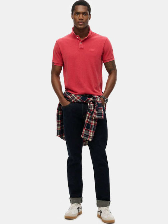 Superdry Destroy Polo T-shirt Cranberry Crush Red