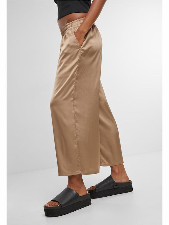 Γυναικεία Παντελόνα σε Loose Εφαρμογή Soft Taupe