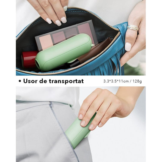 Ultra Portabil 3 În 1 Ventilator De Mână Birou Gât 3 Viteze Pliabil Baterie Portabilă 2000mah 20h Autonomie Skdr Airmini Verde