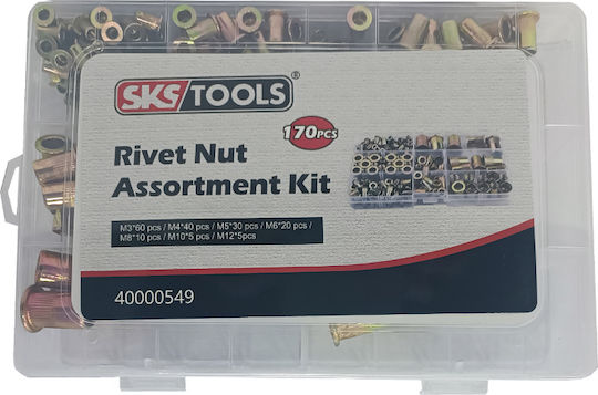 Sks Tools Πριτσίνια Σπείρωμα 170 Τεμάχια Μ3 Μ12