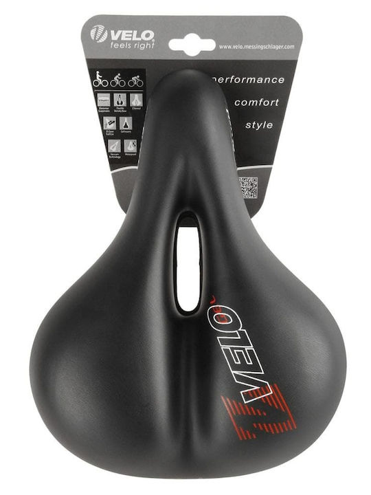 Velo Plush Gel Elasto Black Bicycle Saddle City
