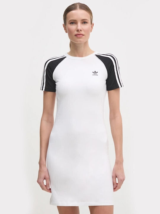 Καλοκαιρινό Mini Αθλητικό Φόρεμα Κοντομάνικο White/black