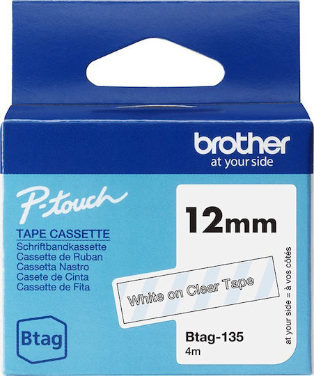 Brother Label Maker Tape 4m x 12mm in White Color 1pcs