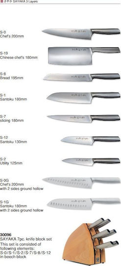 Yaxell Sayaka Μαχαίρι Gyuto από Ανοξείδωτο Ατσάλι 18cm