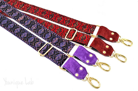 Adjustable Woven Strap Black Purple Leather Finishes Mb54