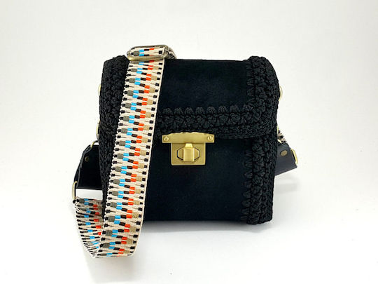 Adjustable Woven Strap Black Purple Leather Finishes Mb54