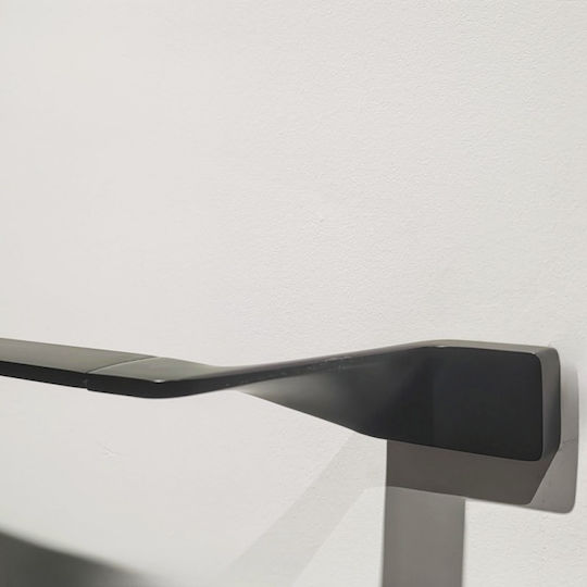 Inter Ceramic Άγκιστρο Μπάνιου Μονό με Βίδες Μαύρο