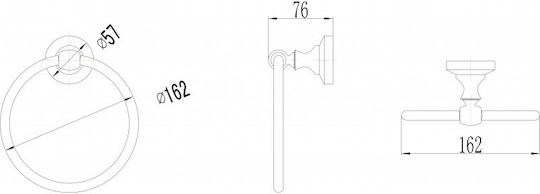 Inter Ceramic Single Wall-Mounted Bathroom Ring Bronze