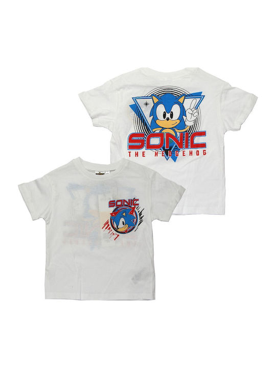 Kinderoberteil Kurzärmelig Weiß Sonic