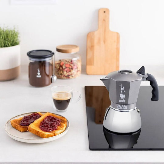 Bialetti Stovetop Espresso Pot for 4 Cups Gray