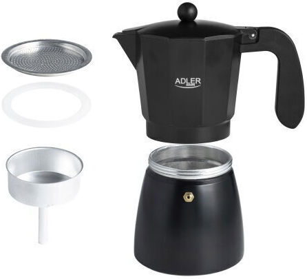 Adler Electric Stovetop Espresso Pot 9 Cups Black