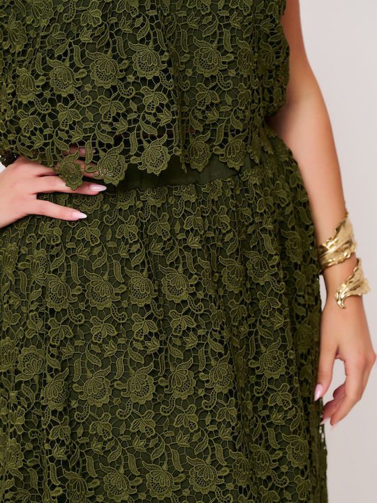 Midi Skirt Floral Green