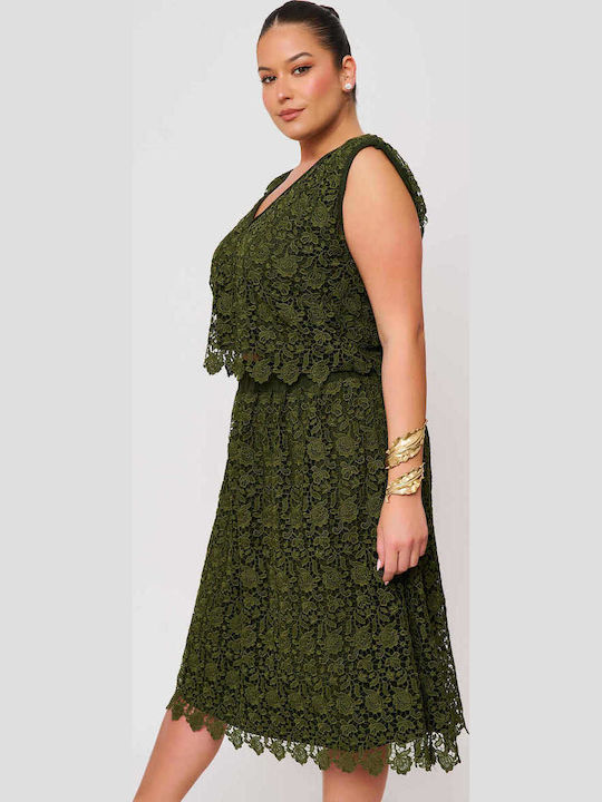 Midi Skirt Floral Green