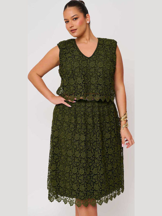 Midi Skirt Floral Green