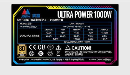 Leadway LWP-1000GM 1000W Black Computer Power Supply Full Modular 80 Plus Gold