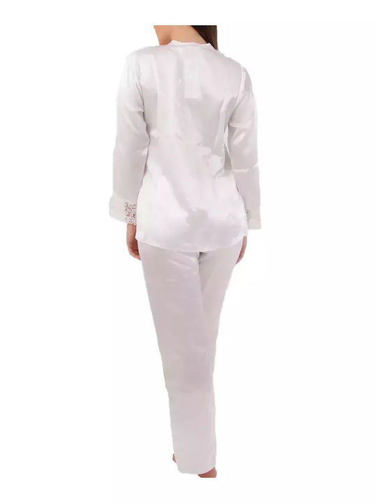 FMS De mireasă Set Pijamale pentru Femei White