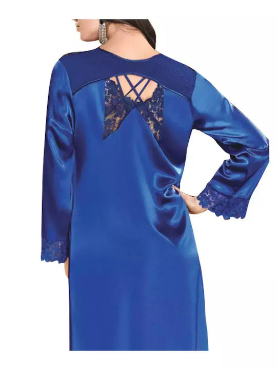 FMS Sommer Damen Robe mit Nachthemd Blue