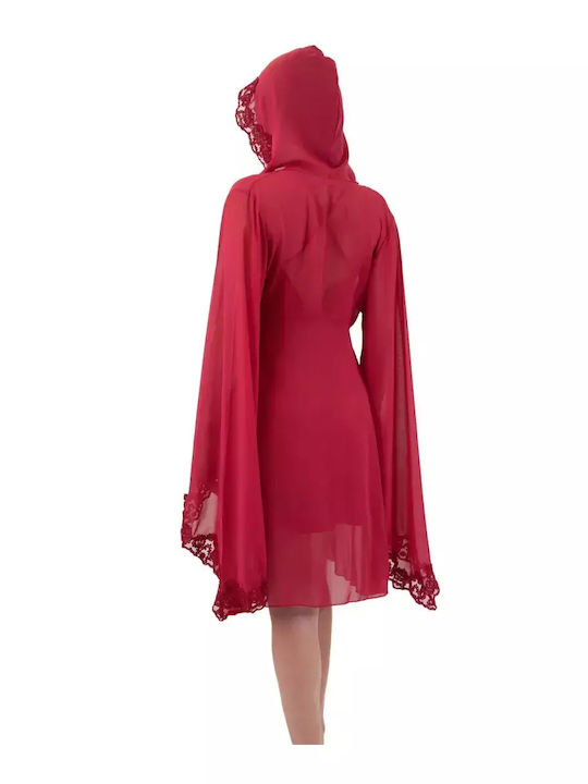 FMS Sommer Damen Robe mit Nachthemd Burgundy