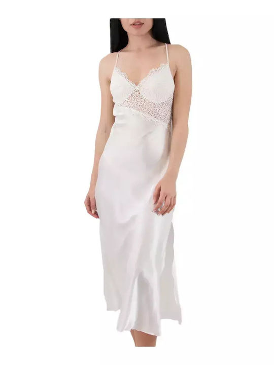 FMS Sommer Braut Damen Robe mit Nachthemd White