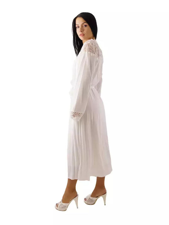 FMS Sommer Braut Damen Robe mit Nachthemd White