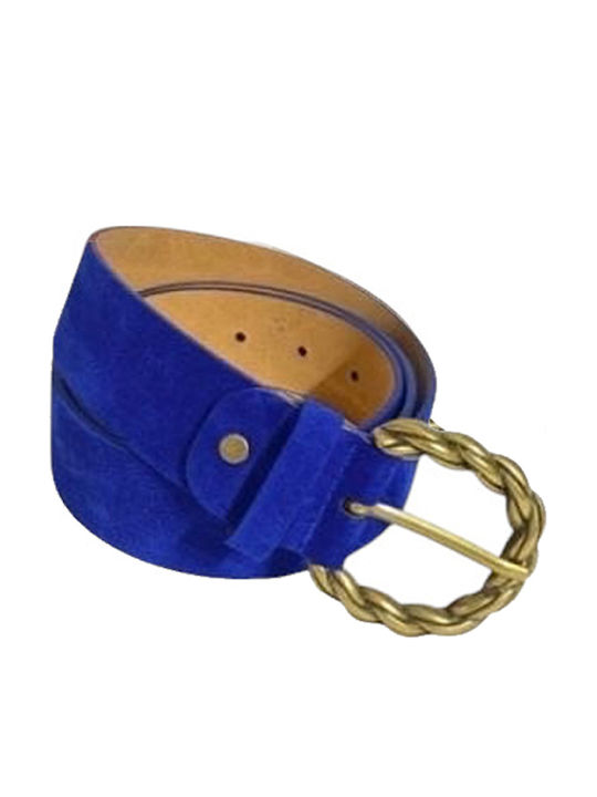 Leather Women's Belt Blue Leather Women's Belt Blue