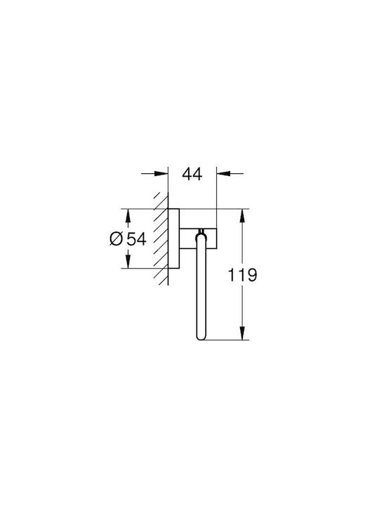 Grohe New Essentials Επιτοίχια Χαρτοθήκη Inox Ασημί