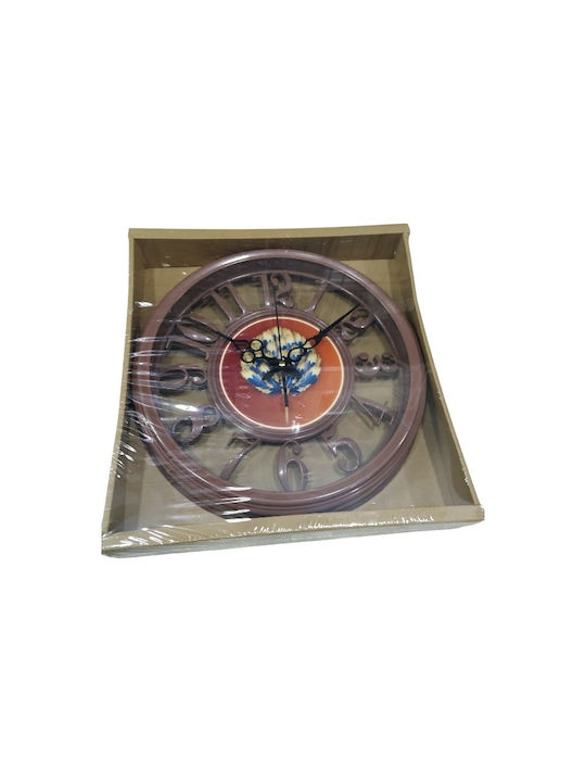 Wall Clock Plastic Multicolour 30x5cm Various Colors)