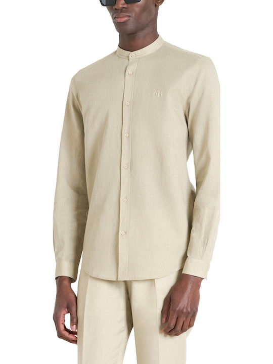 Toledo Long-sleeved Linen Shirt Beige