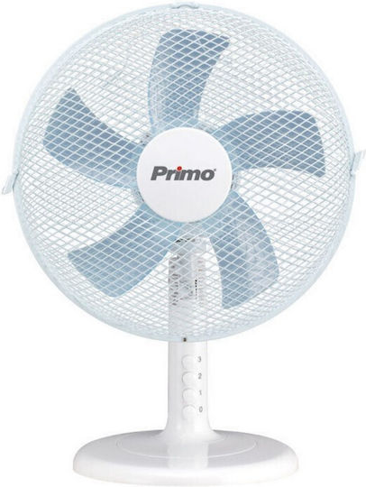 Primo PRTF-805046 Επιτραπέζιος Ανεμιστήρας 40W Διαμέτρου 30cm Λευκός