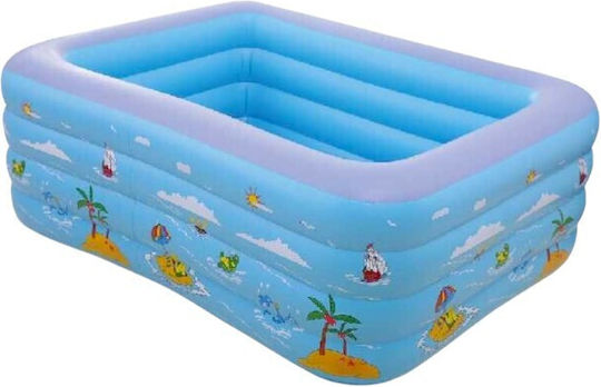Children's PVC Inflatable Swimming Pool 210x140x70 cm Light Blue