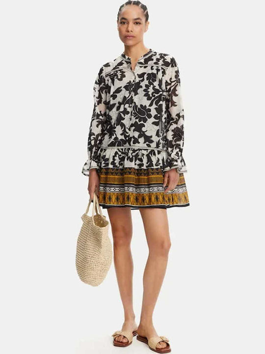Rochie Mini Alb/Negru