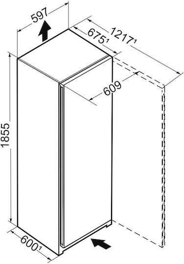 Liebherr Einzeltür Kühlschrank 278Es Total NoFrost H185.5xB59.7xT67.5cm. Weiß FNe 5207