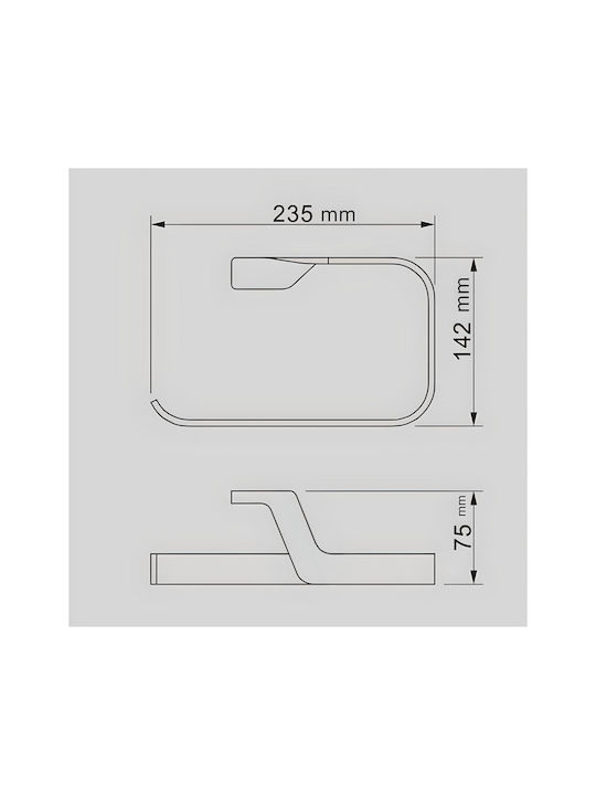 Inter Ceramic Κρίκος Μπάνιου Μονός με Βίδες Χρυσός