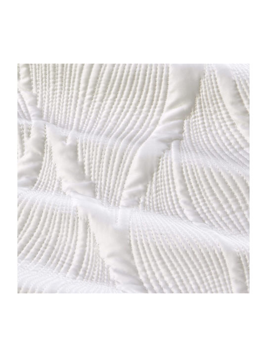 Liolios Home Set Coverlet Queen Size Microsatin White 250x240cm 3pcs