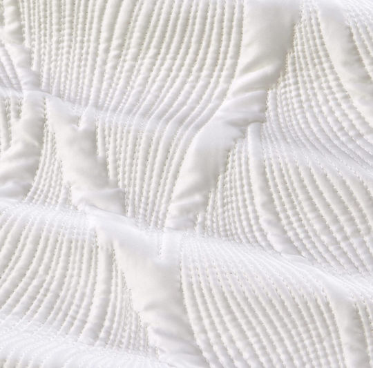 Liolios Home Set Coverlet Queen Size Microsatin White 250x240cm 3pcs