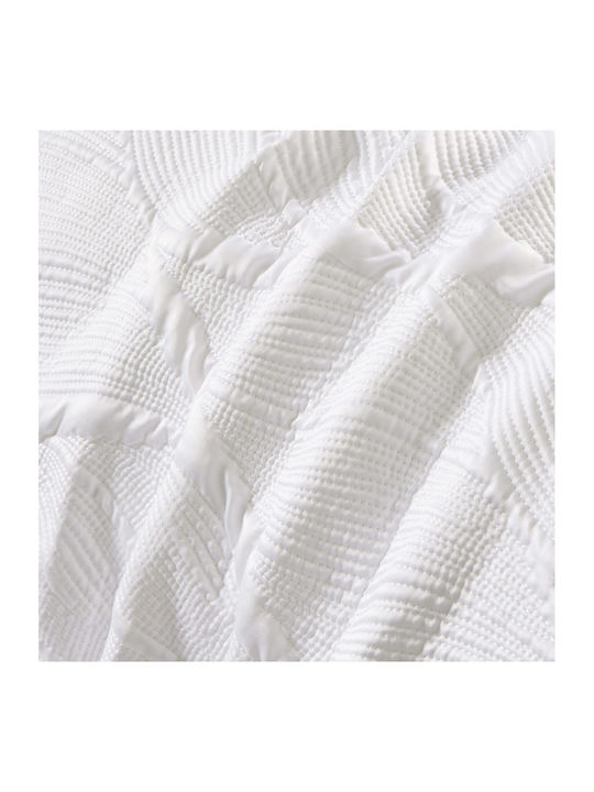 Liolios Home Set Coverlet Queen Size Microsatin White 250x240cm 3pcs